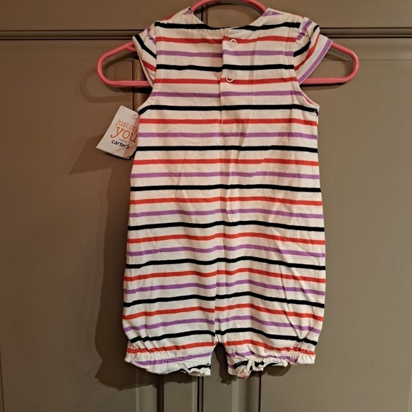 Just One You by Carter's striped short rompr 9 months New - Picture 2 of 5